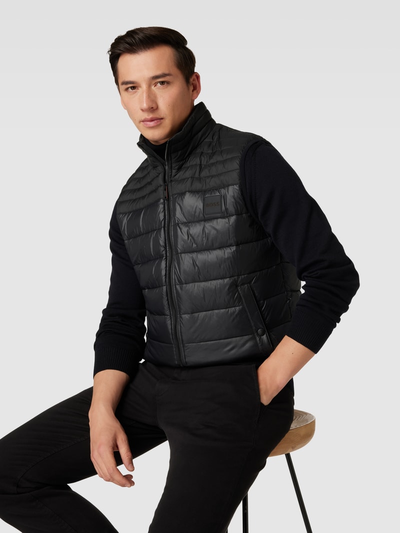 Steppweste mit Label-Detail Modell 'Odeno' in schwarz