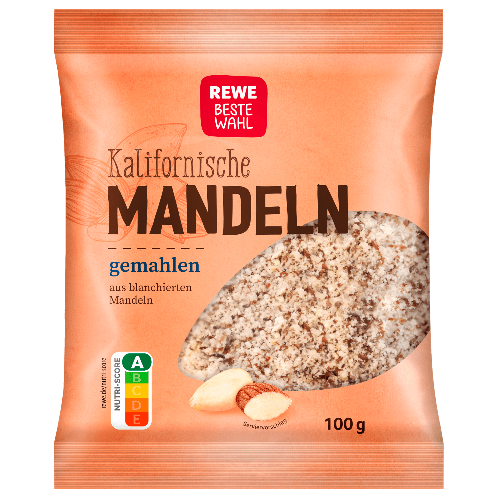REWE Beste Wahl Kalifornische Mandeln gemahlen 100g