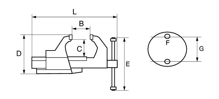 Bahco 601000800 Imadło z wymiennymi szczękami 80 mm