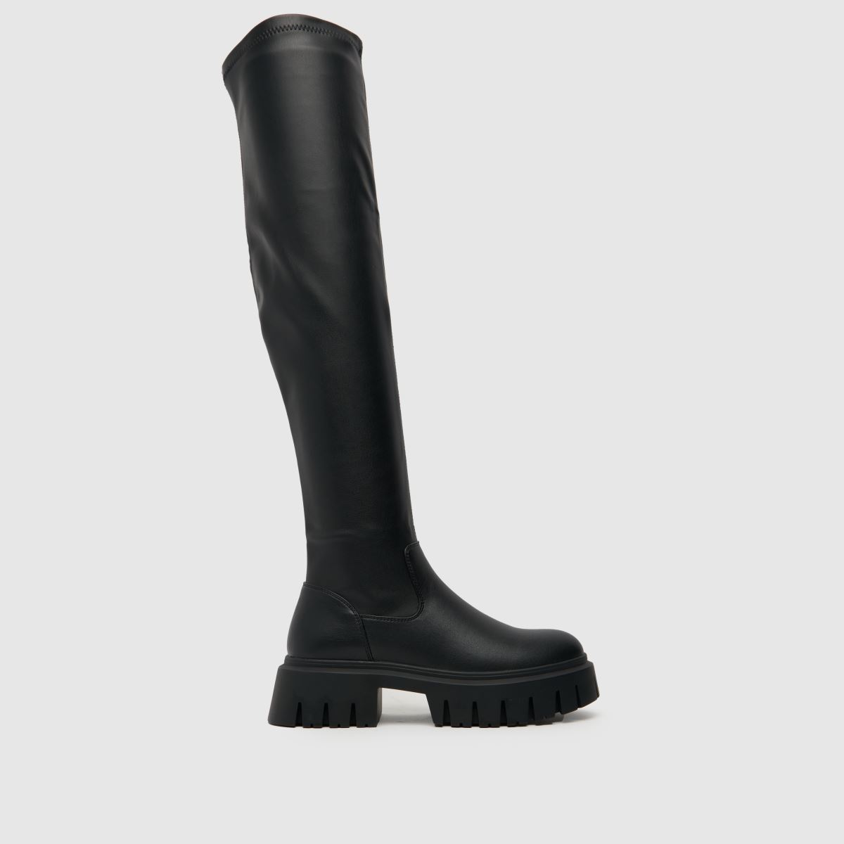 Schuh Danica – Svarta stretchiga knähöga stövlar