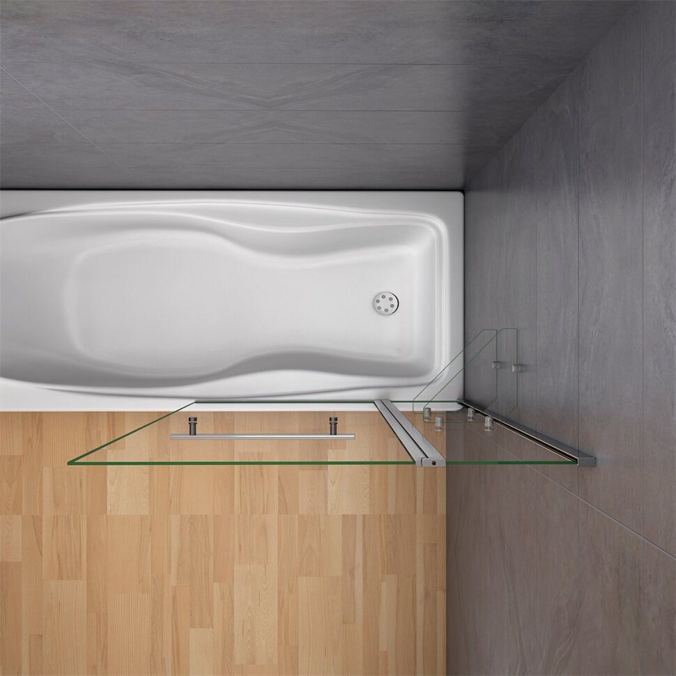 duschspa Badewannenaufsatz Badewannenaufsatz Glaswand auf Badewanne Duschkabine Duschwand, Einscheibensicherheitsglas, Sicherheitsglas, (Set), Glas