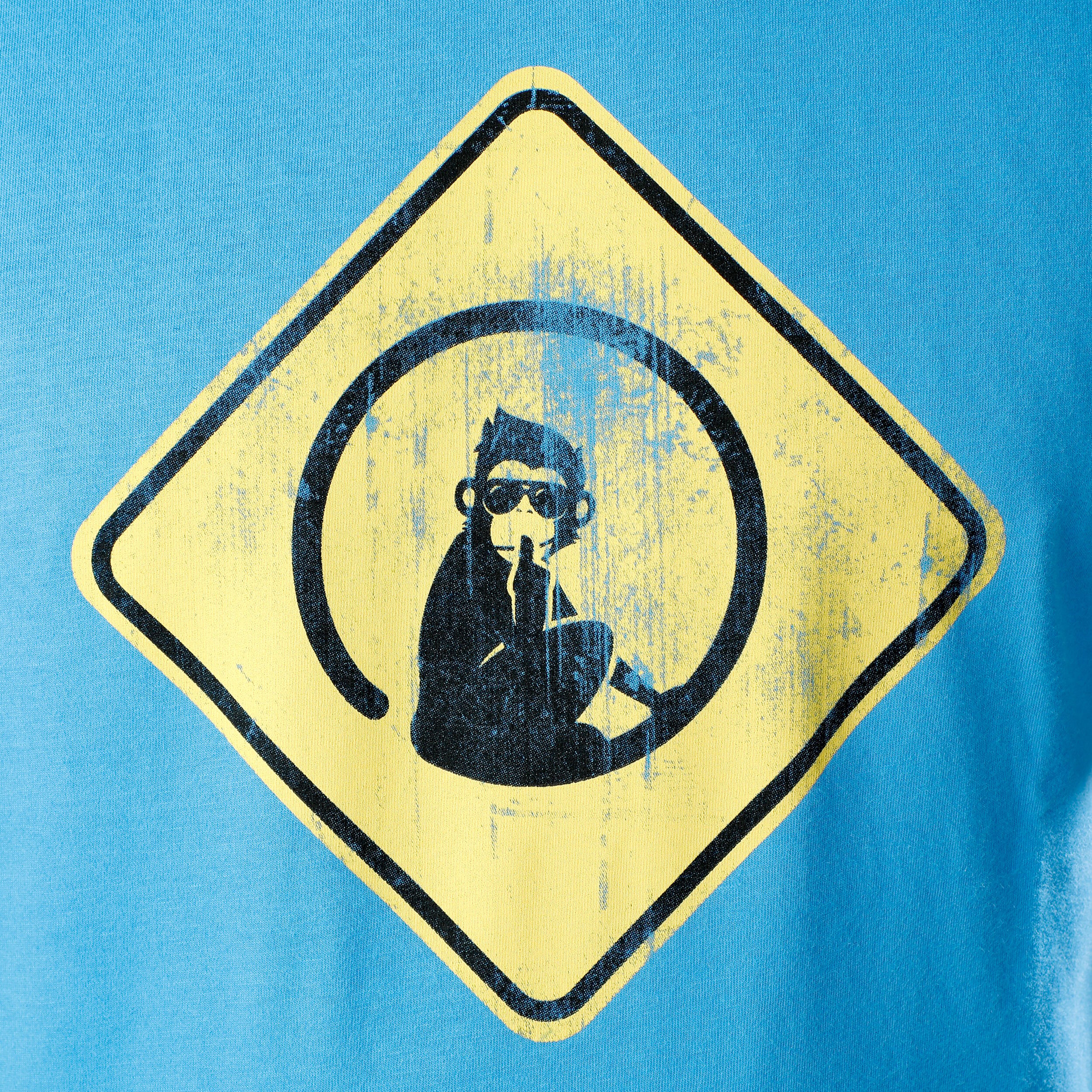 Australia Road Sign T-Shirt Herren - Blau, Gelb