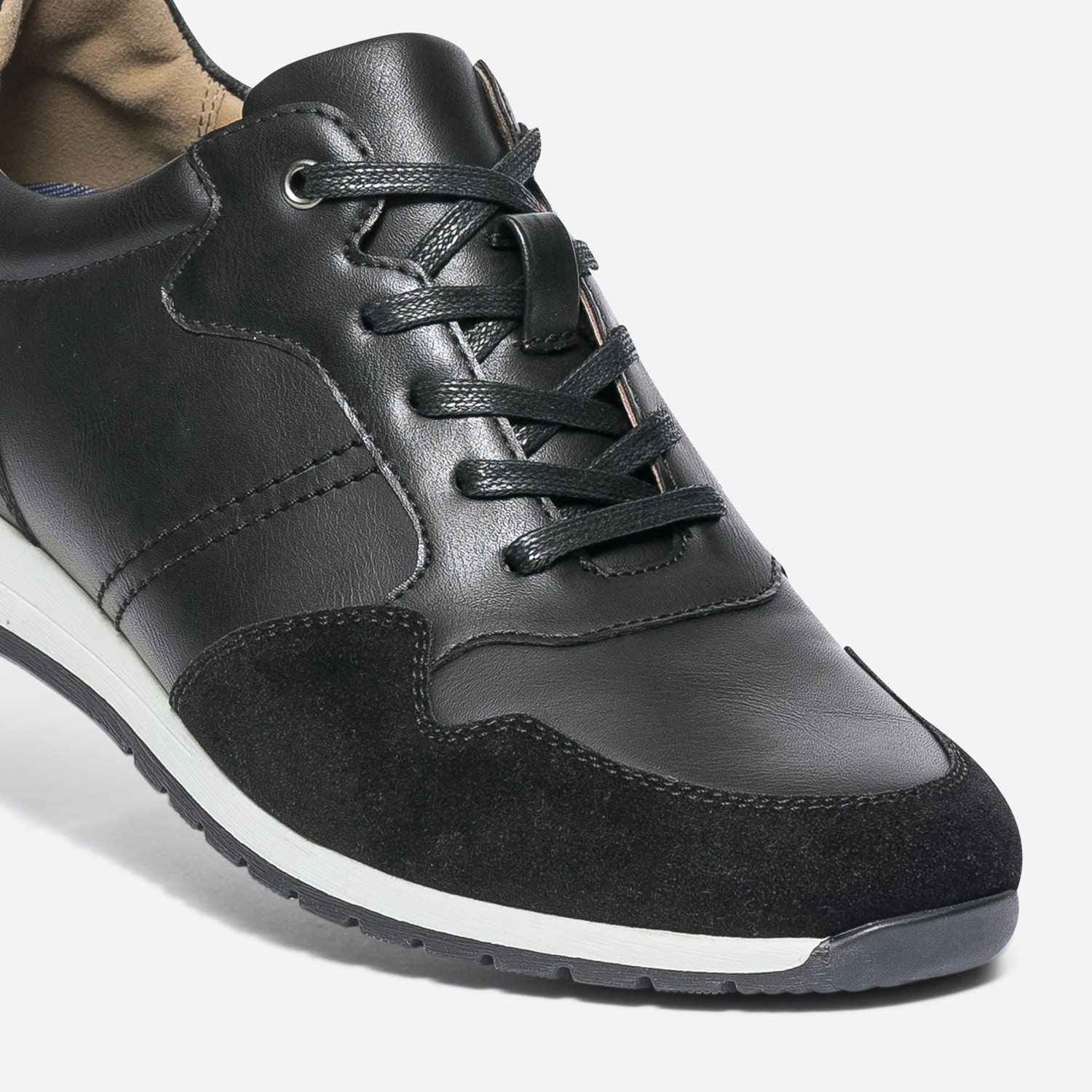 Tennis noire et marron bi matière