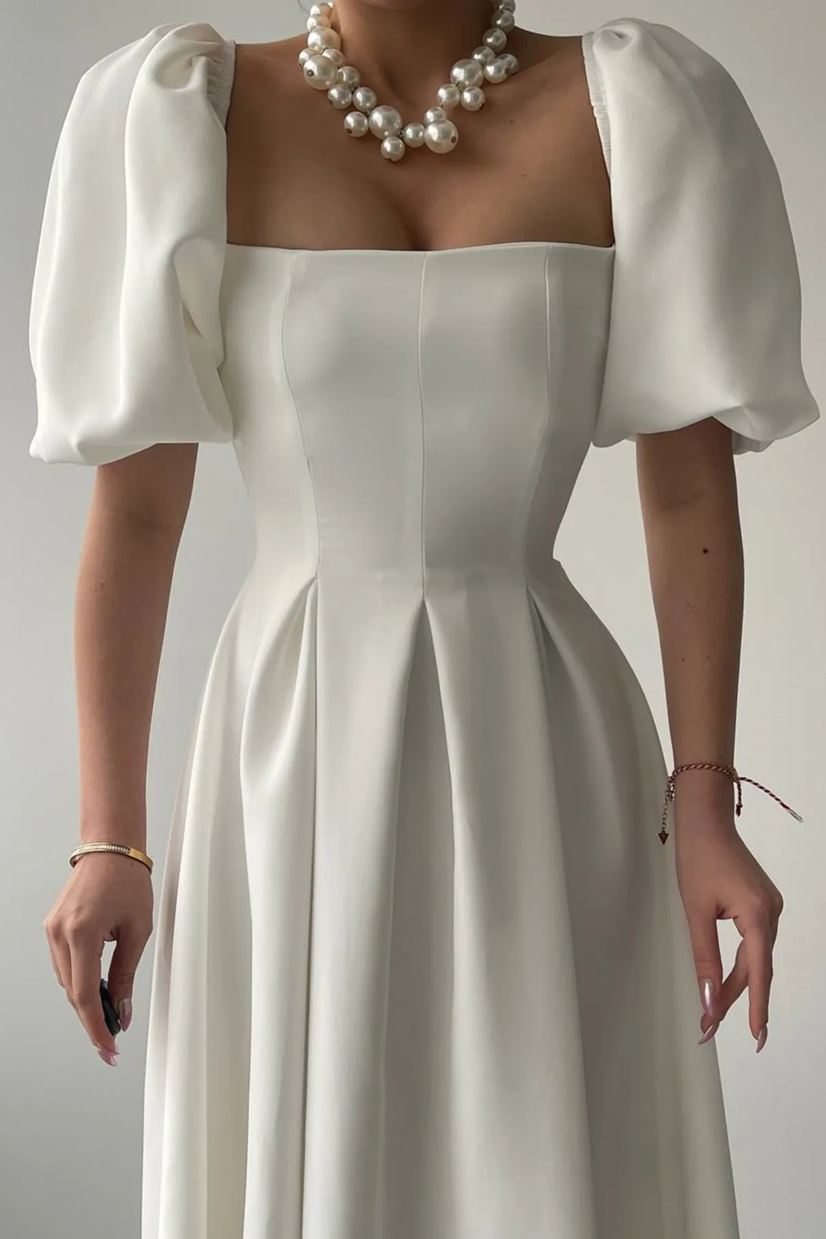 vuvutasarım  Kleid - Weiß - A-Linie