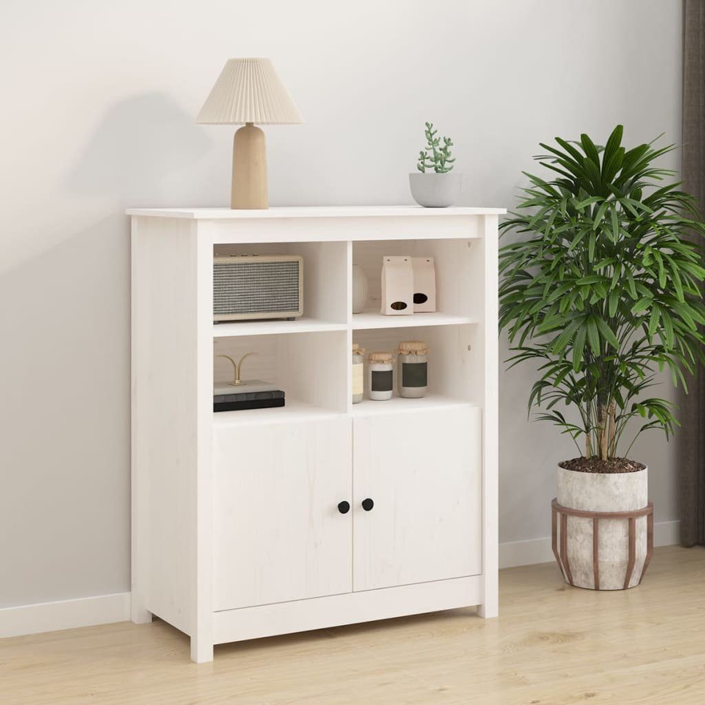 vidaXL Sideboard Sideboard Weiß 83x41,5x100 cm Massivholz Kiefer (1 St)
