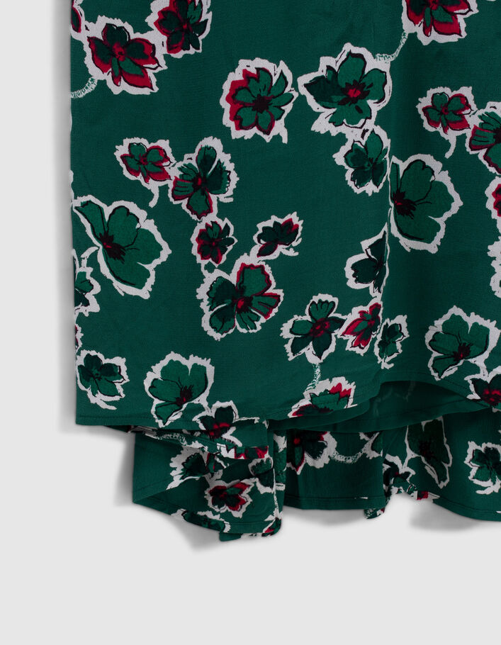 Robe longue noire maxi floral fines bretelles Femme