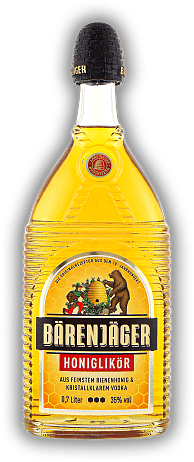 Bärenjäger Honiglikör Bärenjäger Honiglikör Genießen Sie den altehrwürdigen Geschmack dieses hoch entwickelten Honiglikörs. 0,7	 Liter - Vol 35%