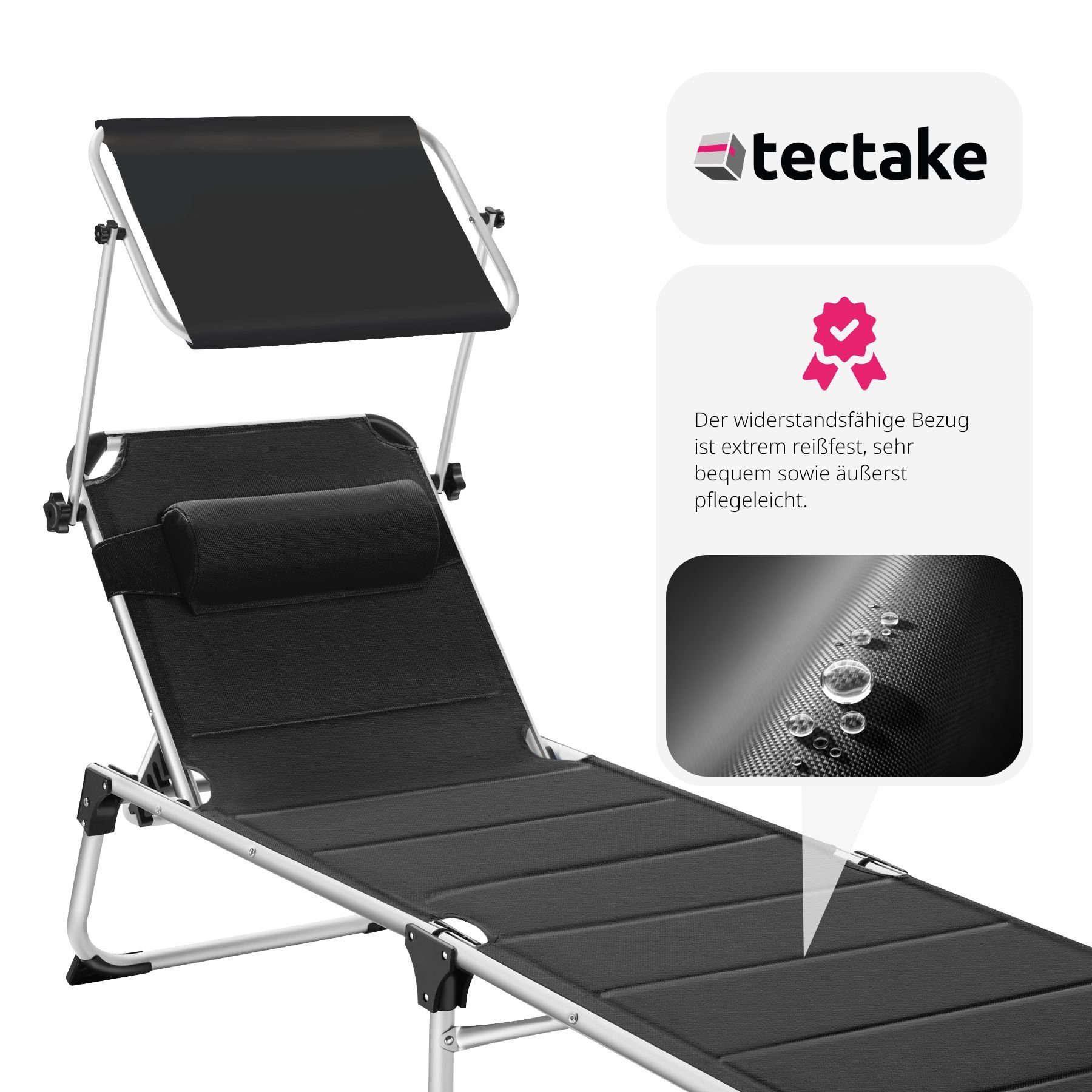 tectake Gartenliege Lorella, 1, 1 St., 1tlg., Zurückklappbar