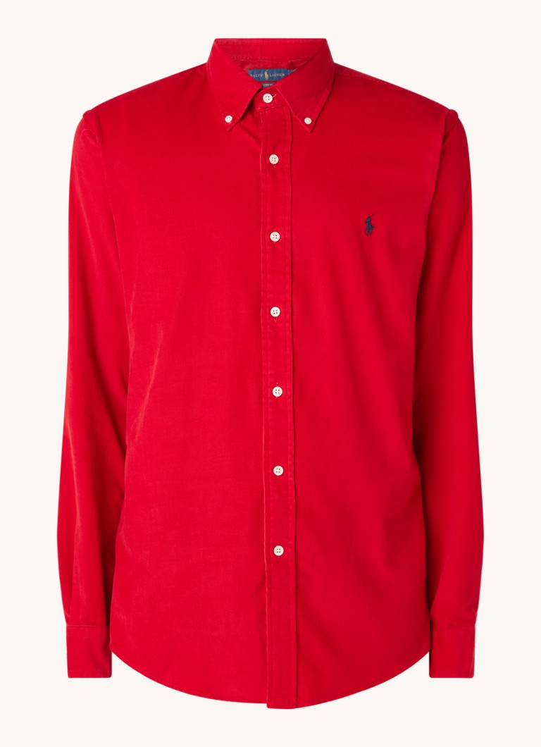 Srajca iz žameta s prikrojem in gumbi iz žameta Ralph Lauren