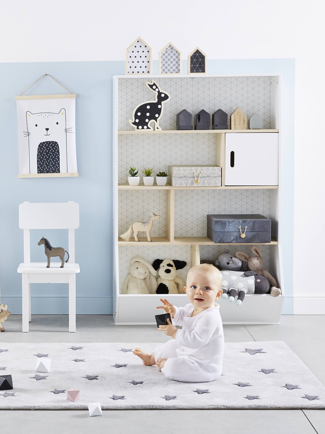 Vertbaudet Kinderzimmer Regal - weiß/natur