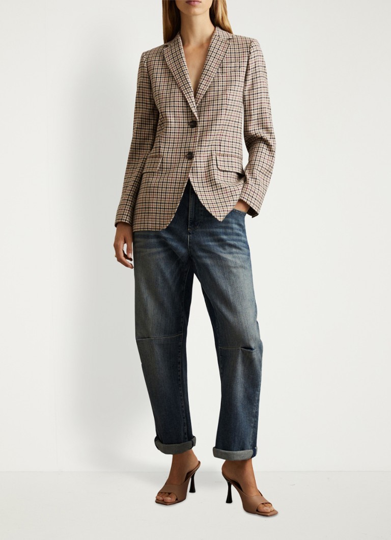 Blazer Reiss Dora in misto lana con motivo pied de poule