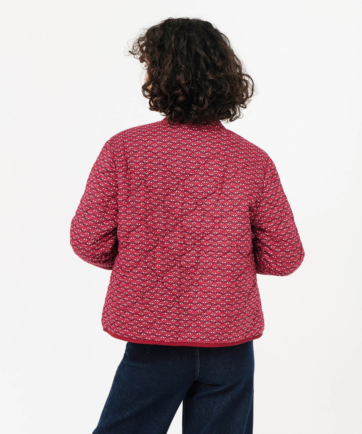 Veste matelassée à col rond et fermeture zippée femme imprime | GEMO