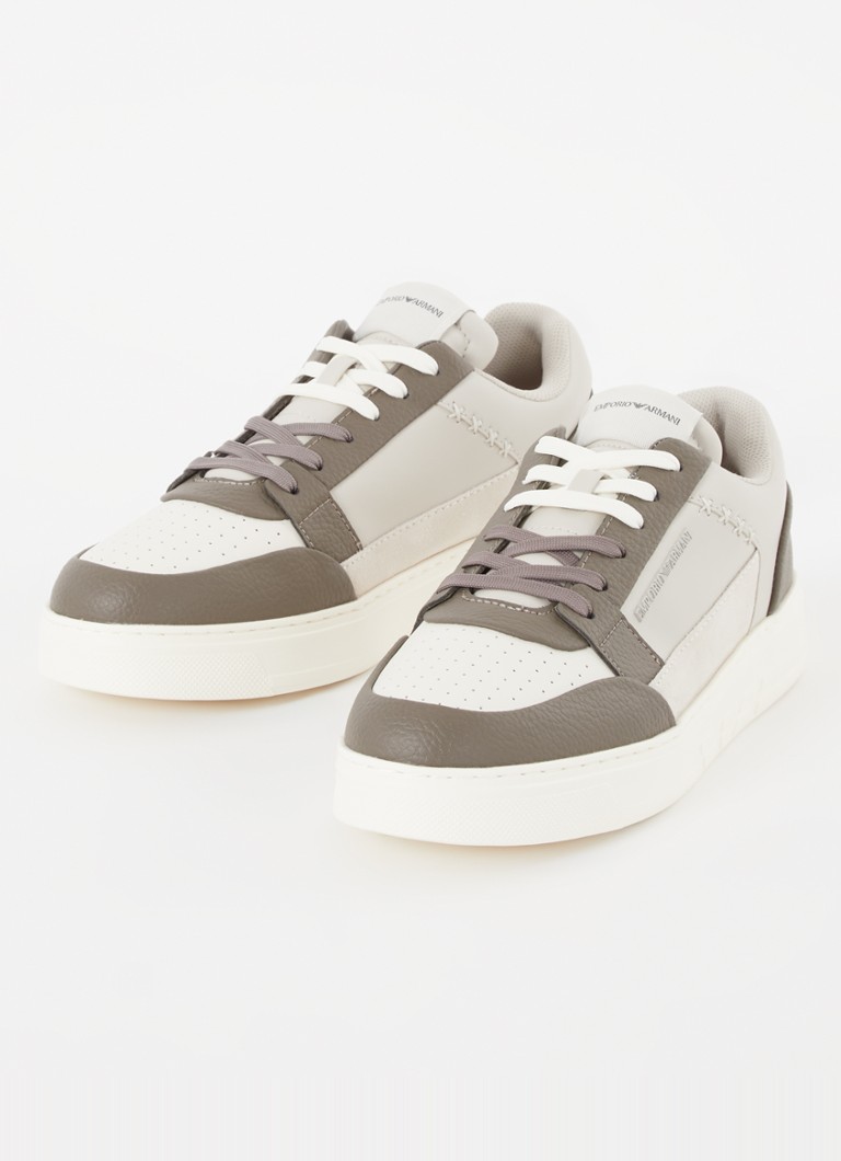 Sneakers Emporio Armani in pelle con dettagli in camoscio