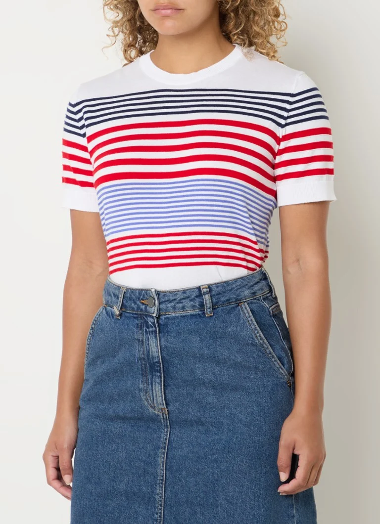Benetton Fine-knit T-shirt with stripe print
