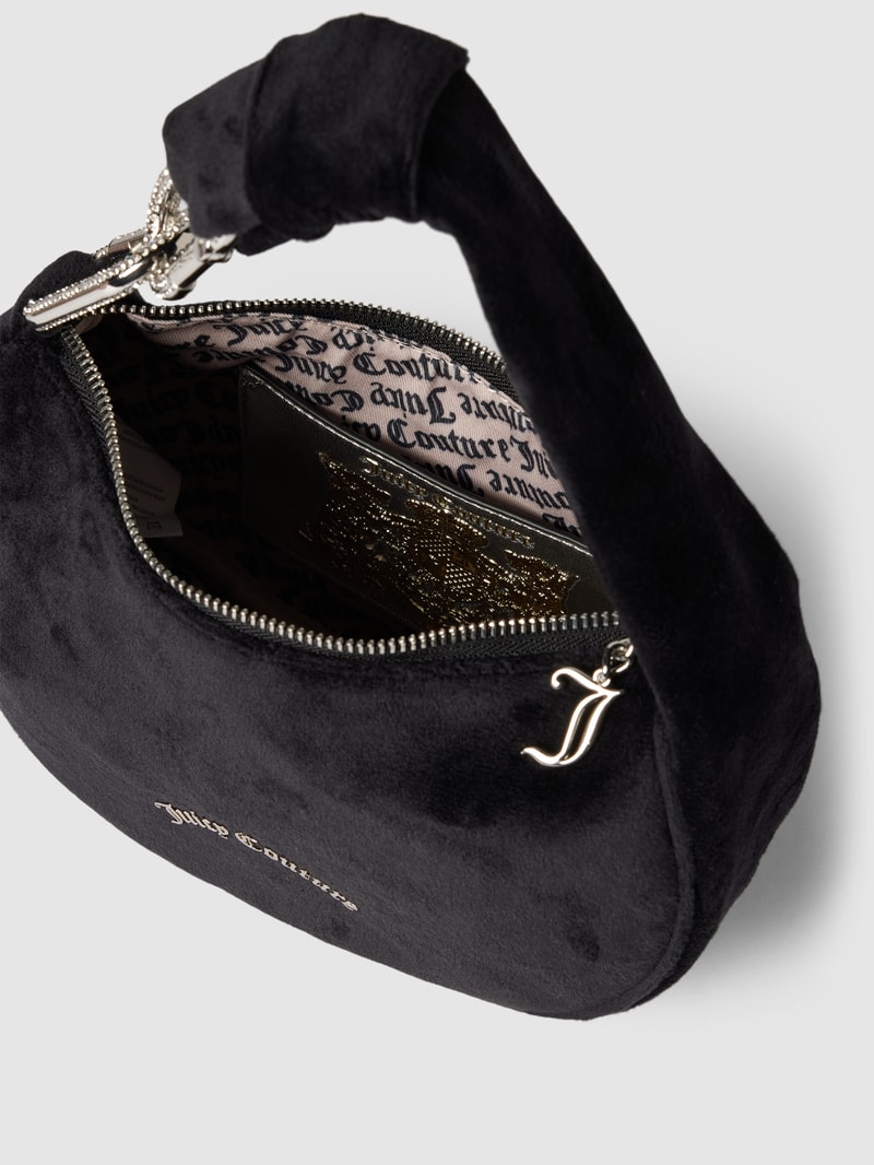 Handtasche mit Label-Applikation Modell 'BLOSSOM' in schwarz
