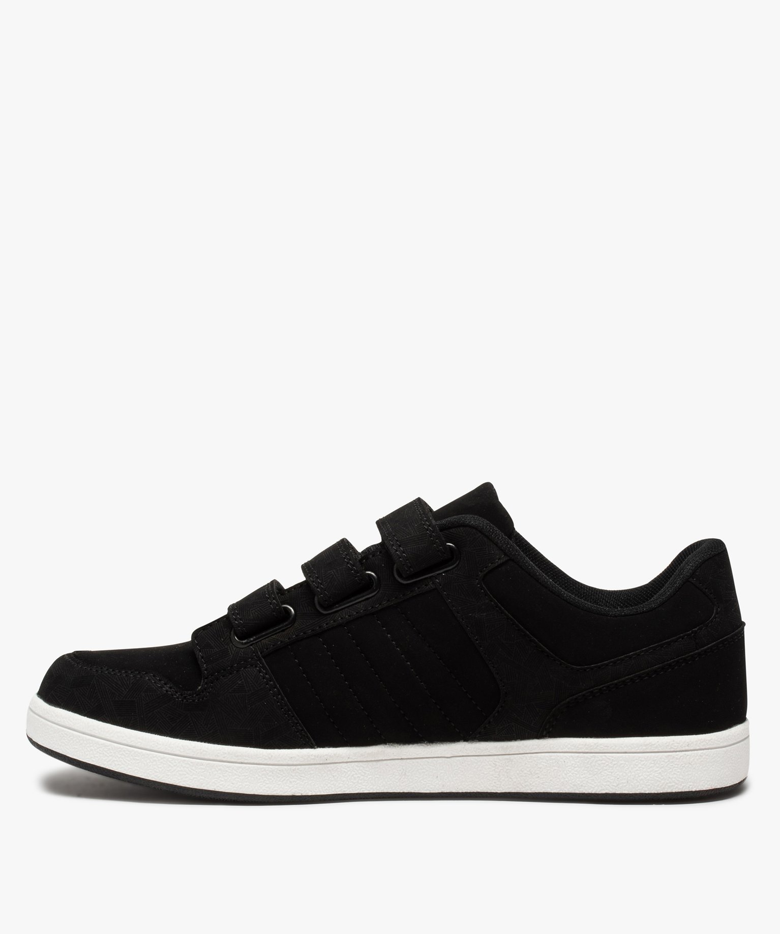 Baskets homme style skateshoes unies fermeture scratchs noir | GEMO