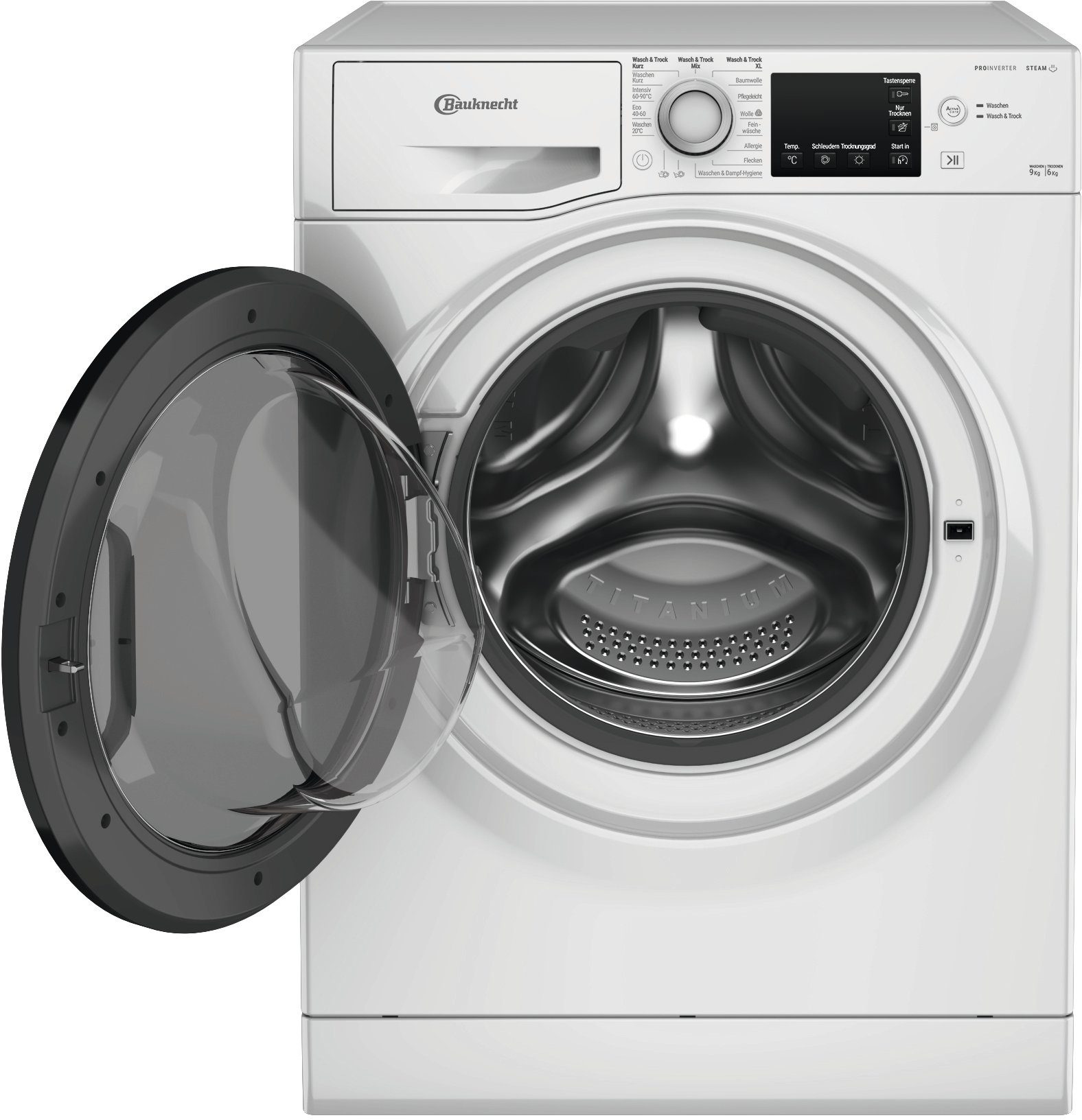 BAUKNECHT Waschtrockner WT Super Eco 96S 41 N, 9 kg, 6 kg, 1400 U/min, 4 Jahre Herstellergarantie
