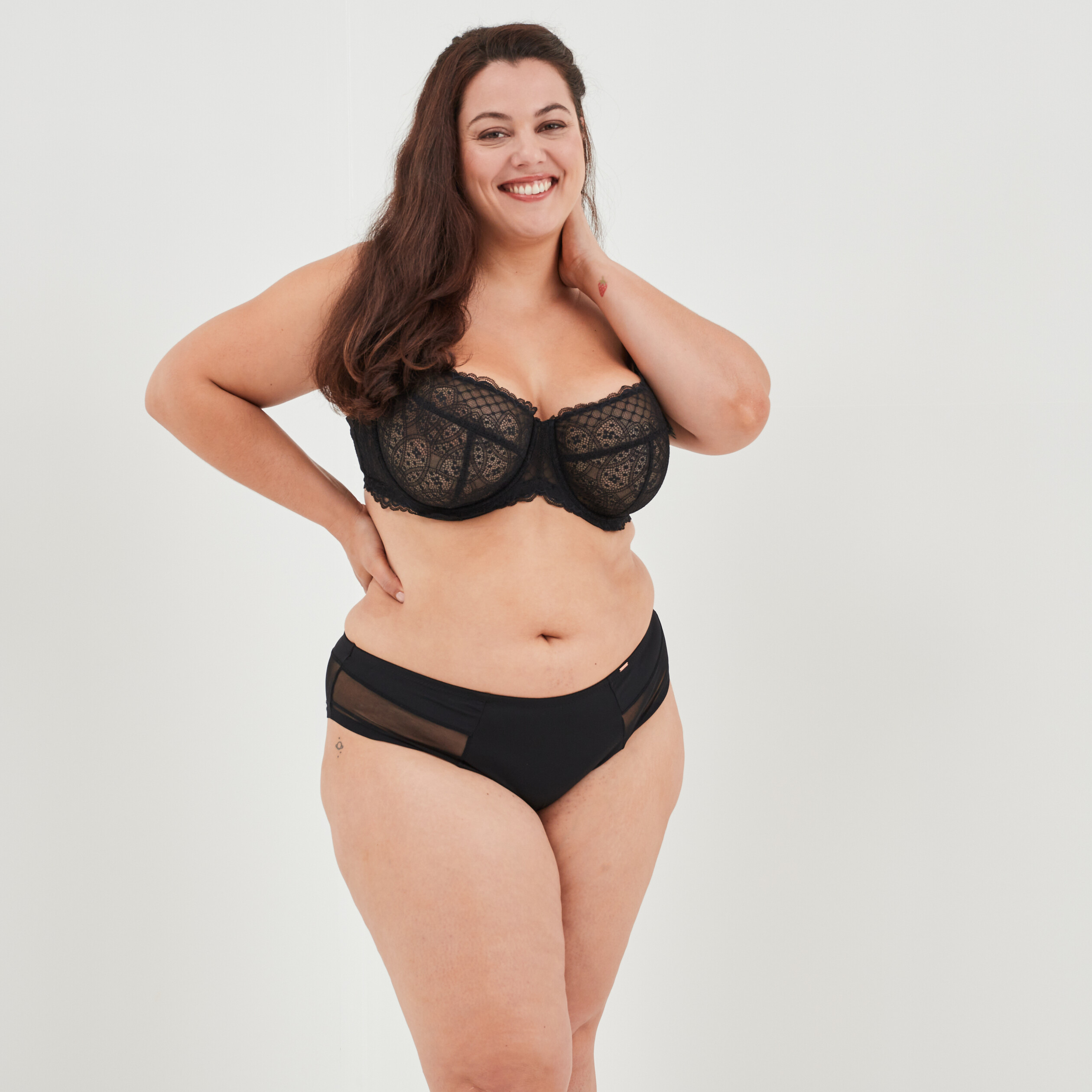 Soutien-gorge emboîtant en dentelle noir femme grande taille | La Halle