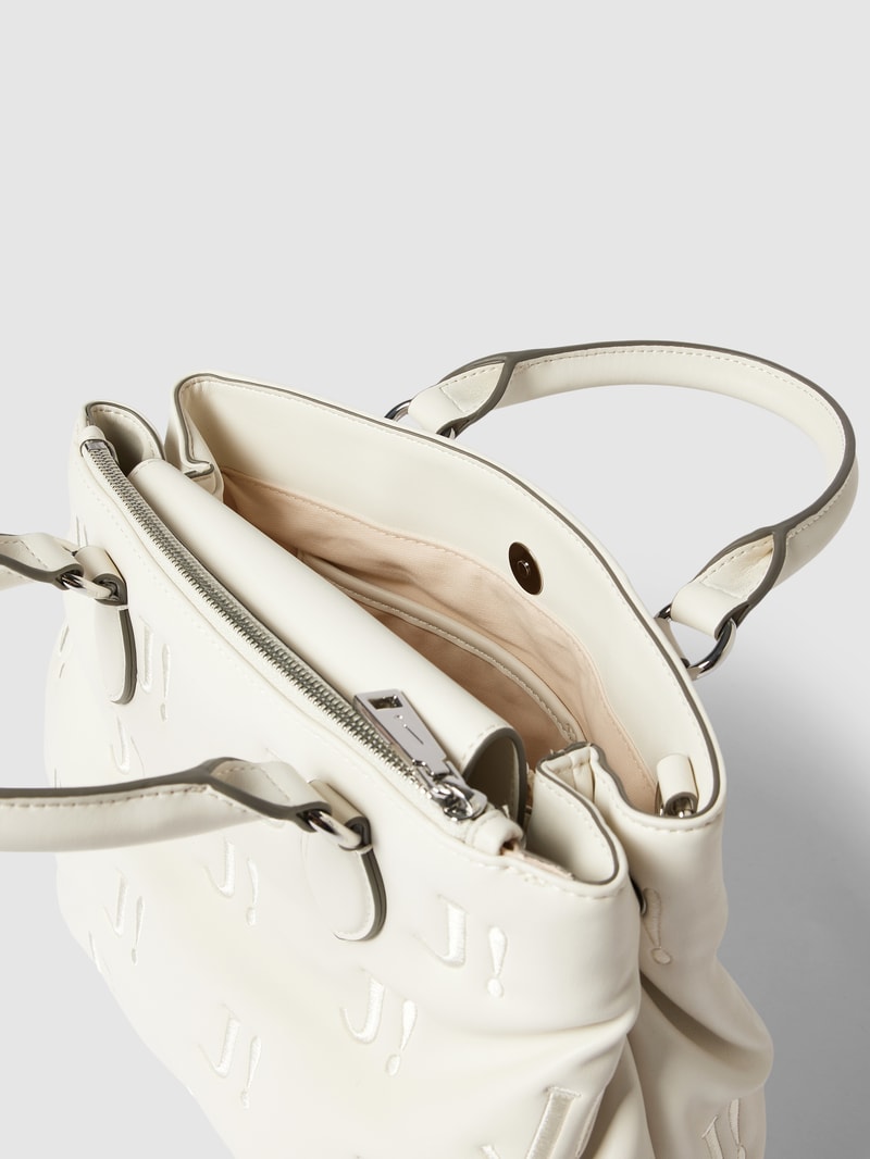 Handtasche mit Allover-Logo-Stitchings Modell 'serenita' in offwhite