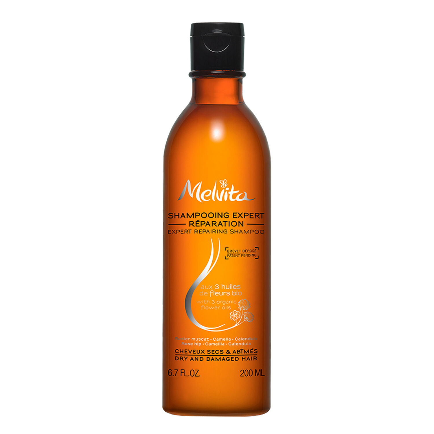 Melvita Shampooing Expert Réparation Aux Trois Huiles De Fleurs 200 ml