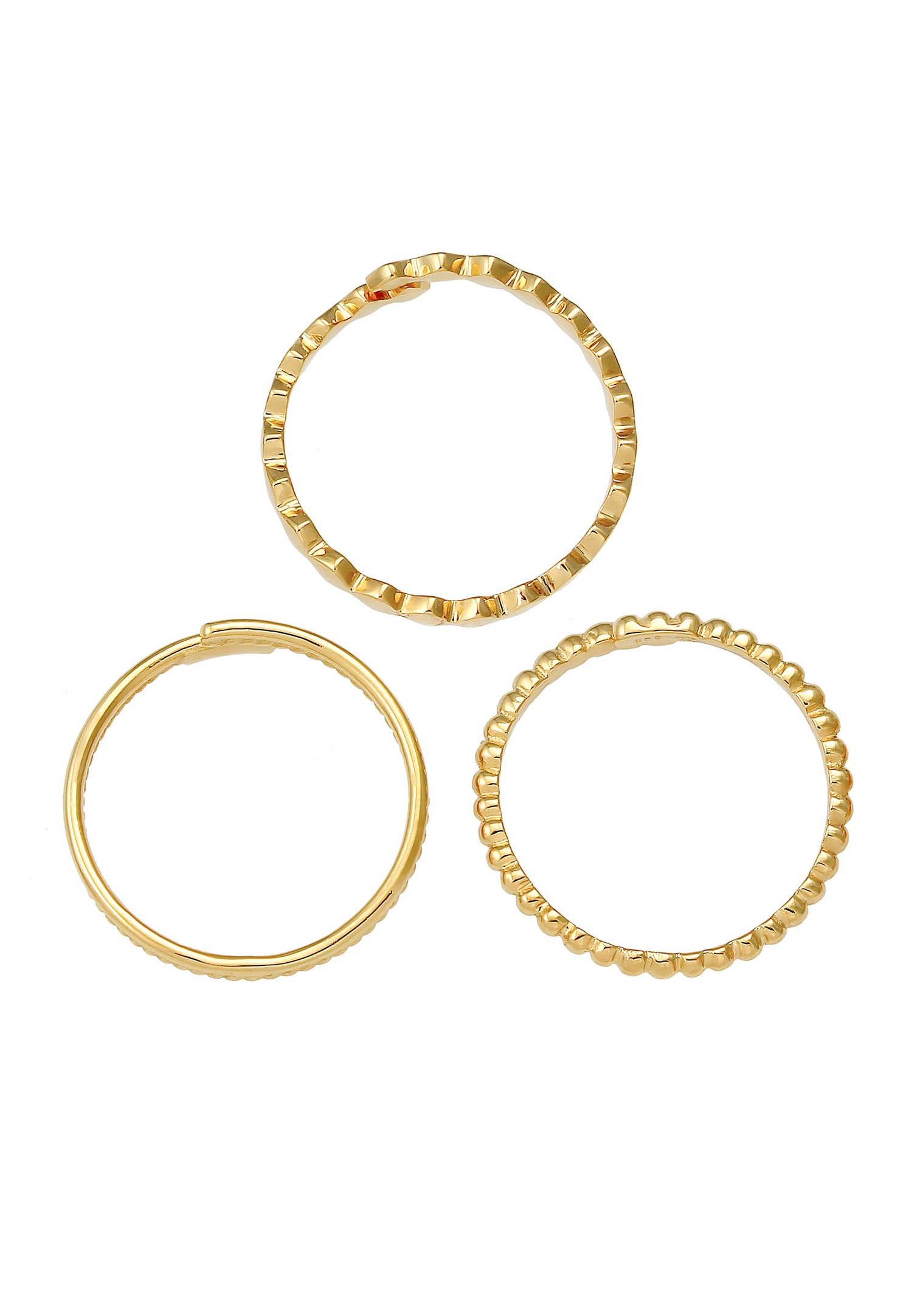 Inel suprapunabil Elli pentru femei, decorat cu un inel deschis reglabil Geo Minimal din argint sterling placat cu aur 925