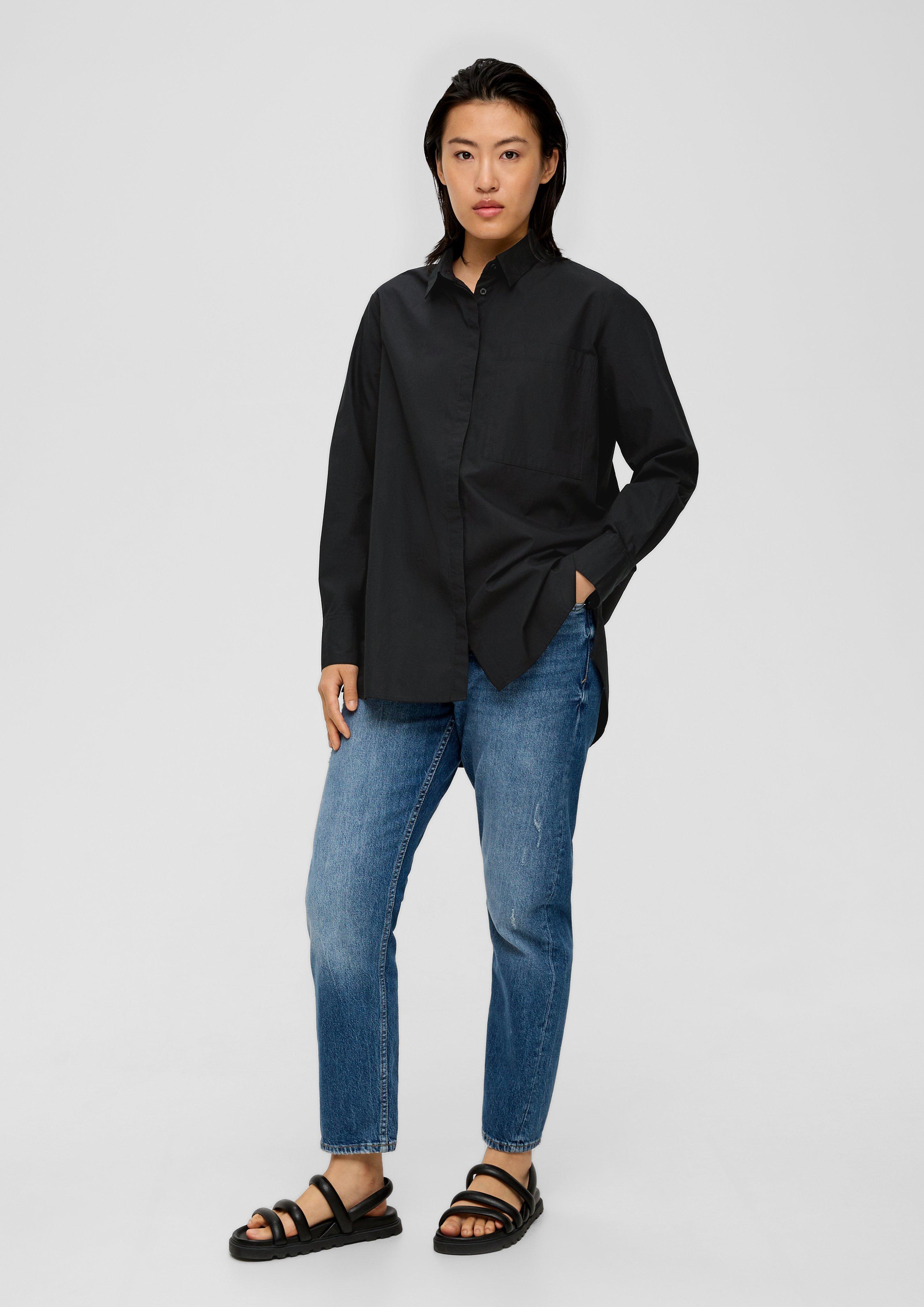 Baumwollbluse mit verlängertem Rückensaum  2139908-9999
