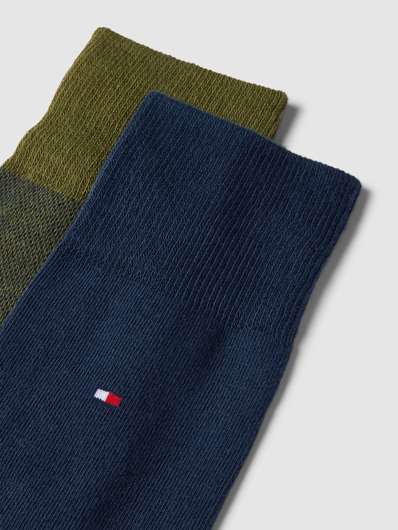 Socken mit Label-Details im 2er-Pack in olivgrün