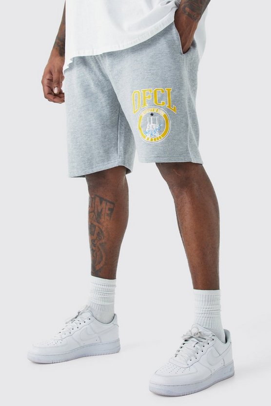 Plus lockere Official Shorts in Grau