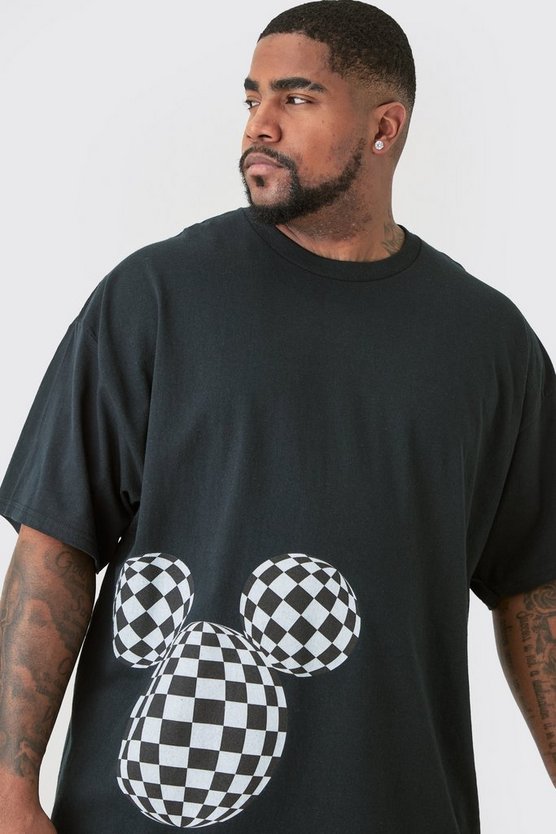 Plus Oversized Mickey Mouse License T-shirt in Black