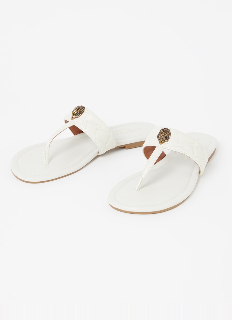 Kapcie Kurt Geiger Kensington ze skóry cielęcej z metalicznym wykończeniem