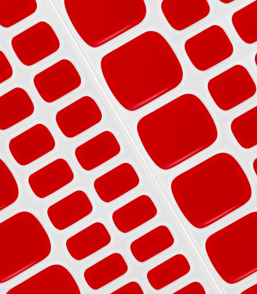 109 Adesivos de Gel para Unhas de Pedicure Vermelho Batom