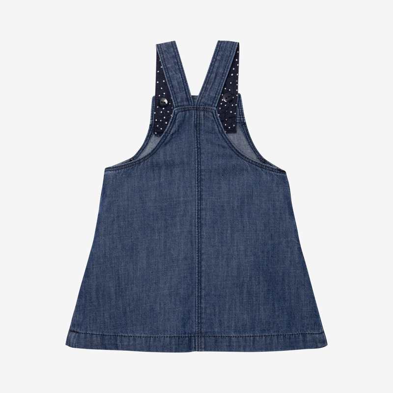 Robe-salopette bébé fille jean brodé bleue Catimini