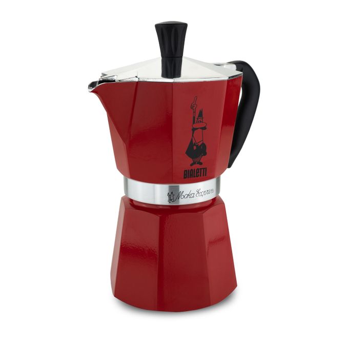 Bialetti Moka Express EDIZIONE ROSSO, Espressokocher aus Aluminium für 6 Tassen