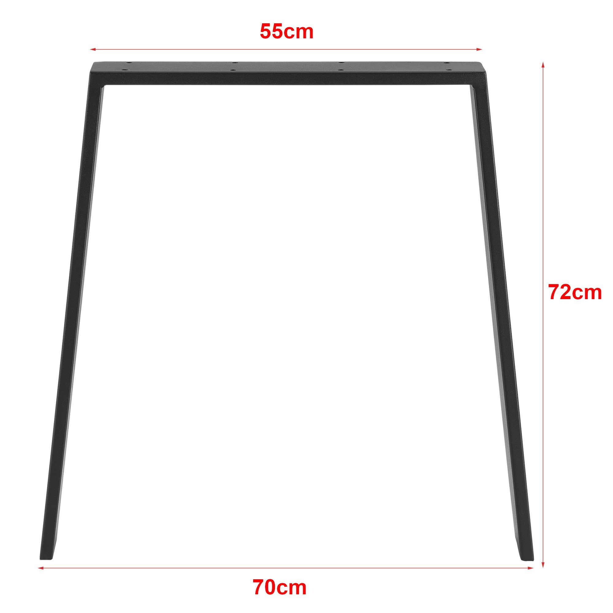 en.casa Tischgestell, Kraftisried 2er Set Tischbein DIY Tischkufen 55/70x72cm Schwarz