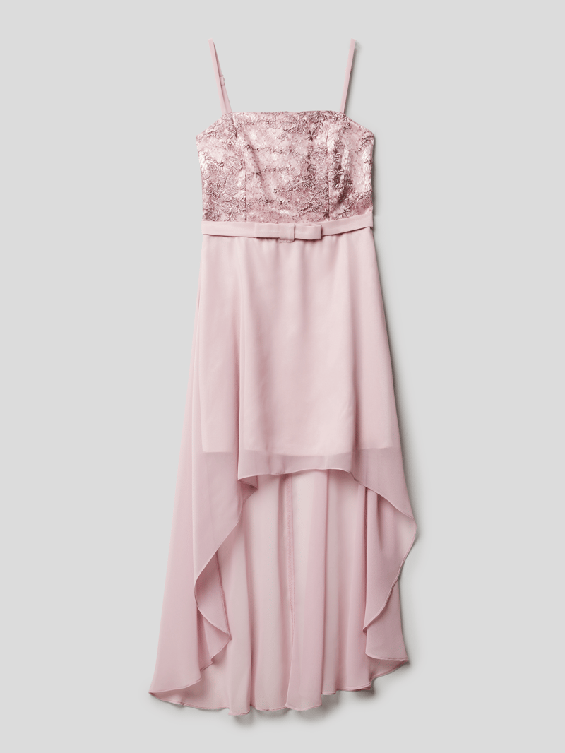 Kleid im Vokuhila-Look in altrosa