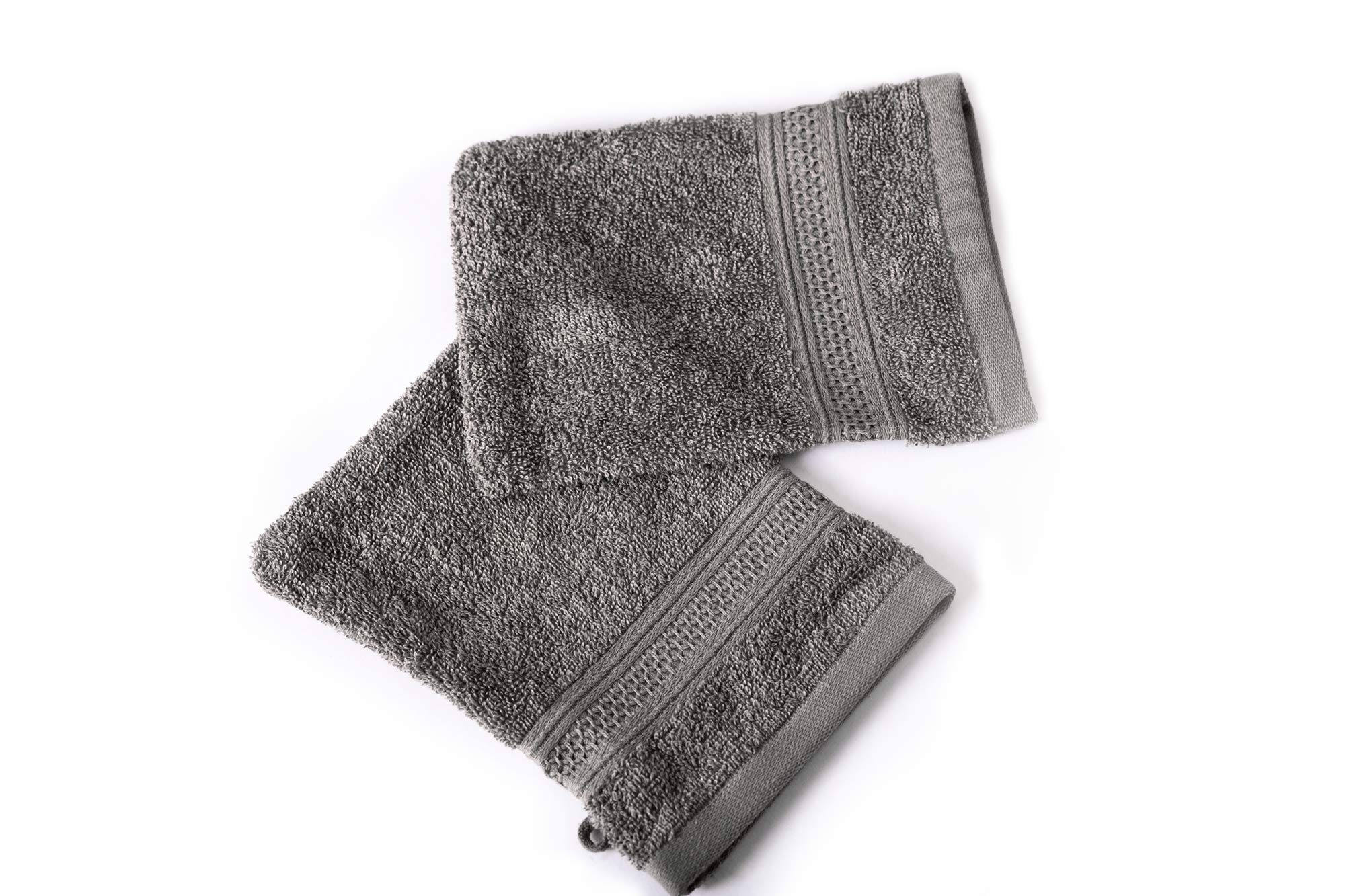 Komfortec Seiftuch Waschhandschuhe Set aus 100% Baumwolle (Packung, 2-tlg., 16x21 cm), Weich, Leich, Frottee, Schnelltrocknend
