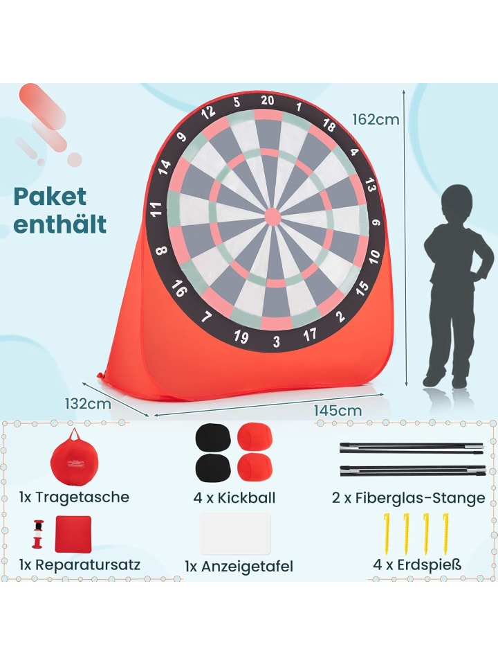 COSTWAY Dart Wurfspiel Set Kinder 145cm in Rot günstig kaufen onesize