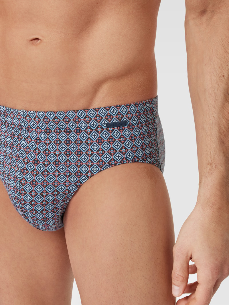 Slip mit Allover-Muster Modell 'GRAFIC' in dunkelrot