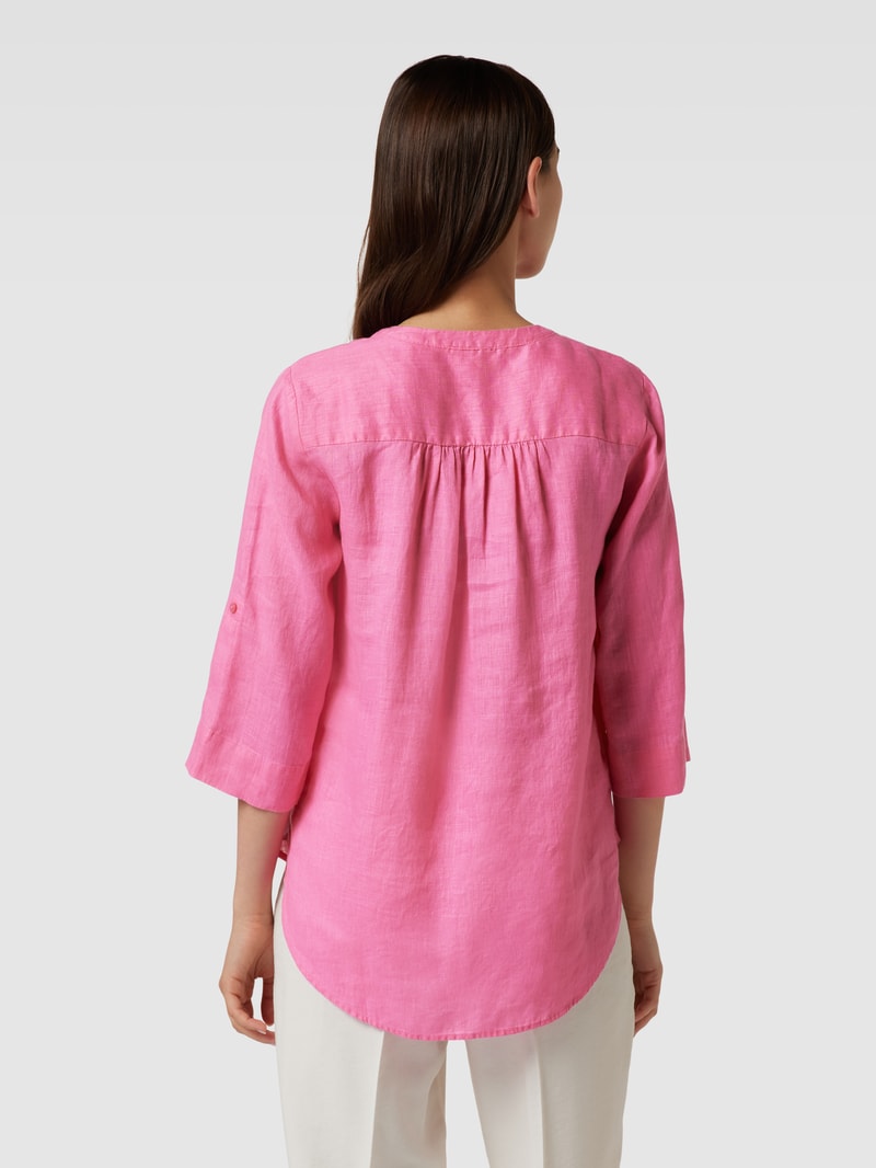 Leinentunika mit Allover-Muster in pink