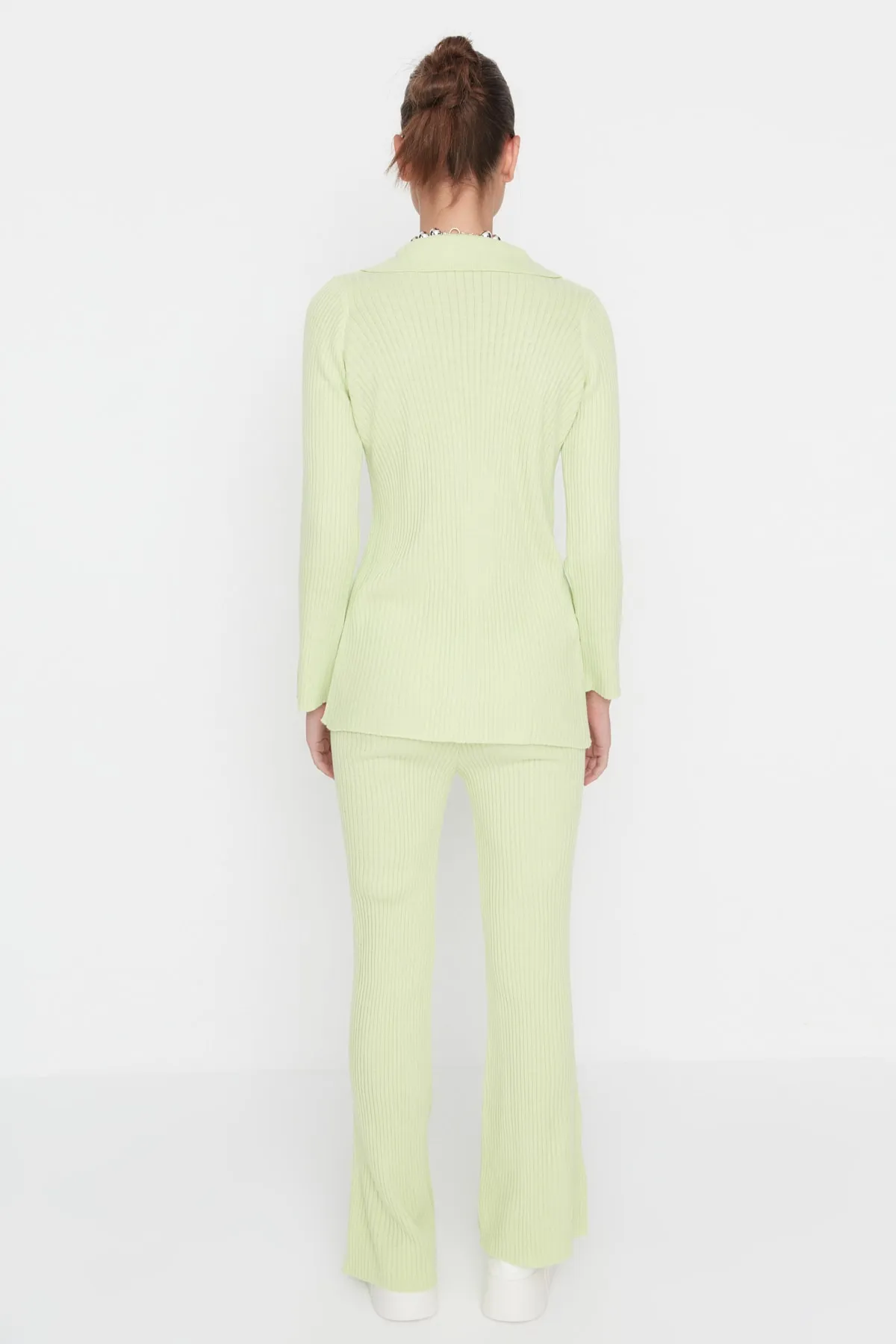 Trendyol Collection  Mint Basic Strickoberteil und -unterteil im Set mit Polokragen TWOAW23AU00007