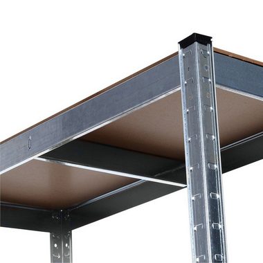 Grafner Schwerlastregal Lagerregal 180x90x40 cm mit 5 Böden max. 875 kg Metall verzinkt, Stck, Kellerregal Steckregal Werkstattregal TÜV / GS geprüft