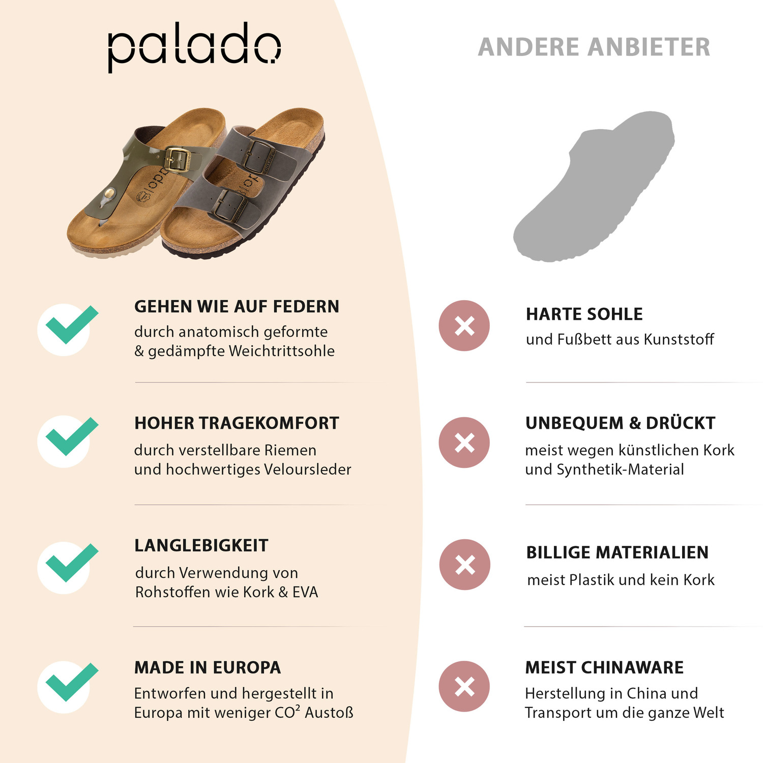 Palado Roma, Pantoletten, Damen, Lack Beige