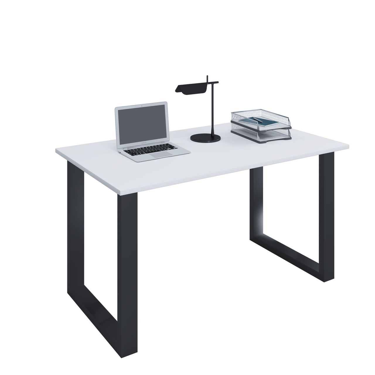VCM Schreibtisch Lona 80x50 U-Fußgestell weiß/schwarz