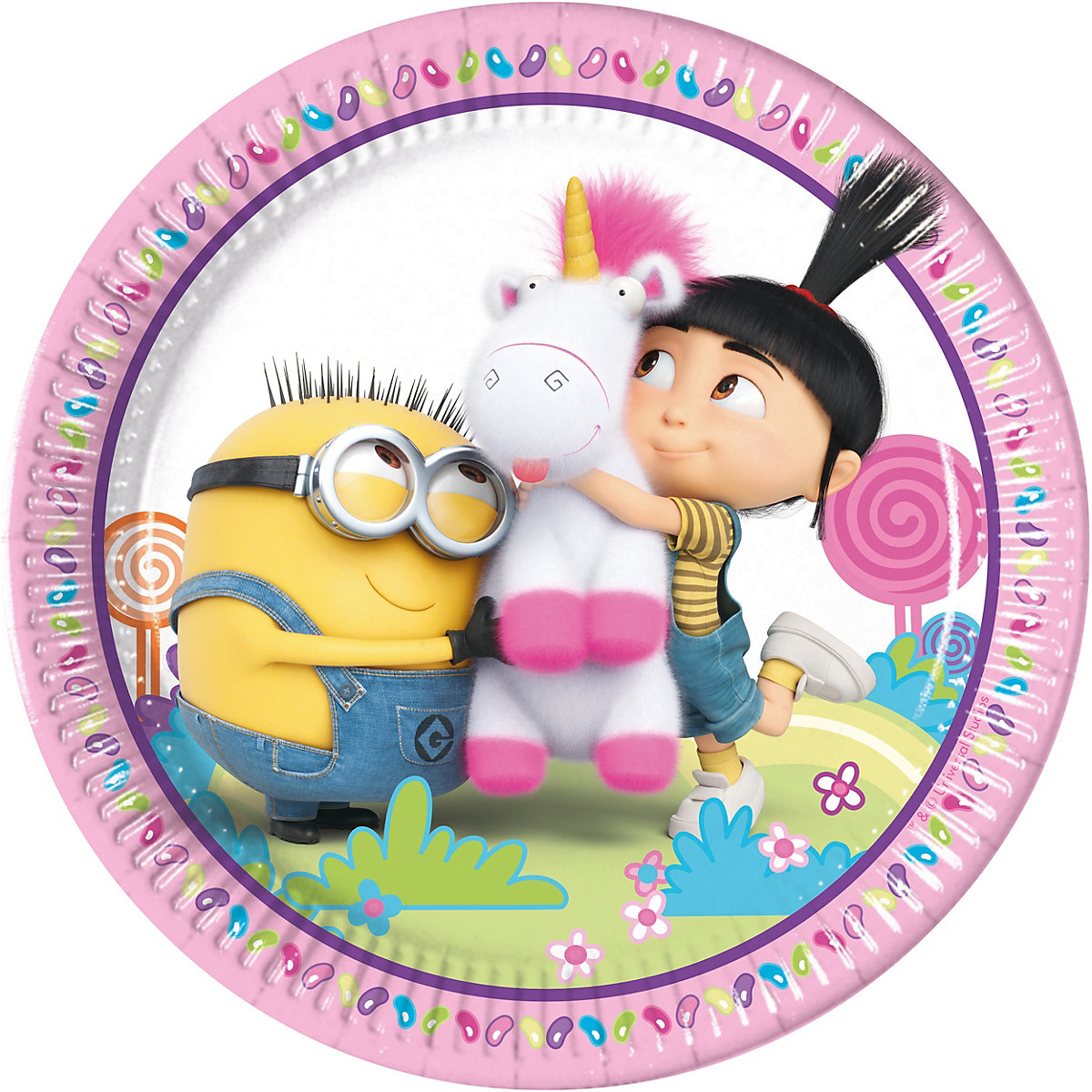 Papp-Partyteller Fluffy Minions, Ø 23 cm, 8 Stück