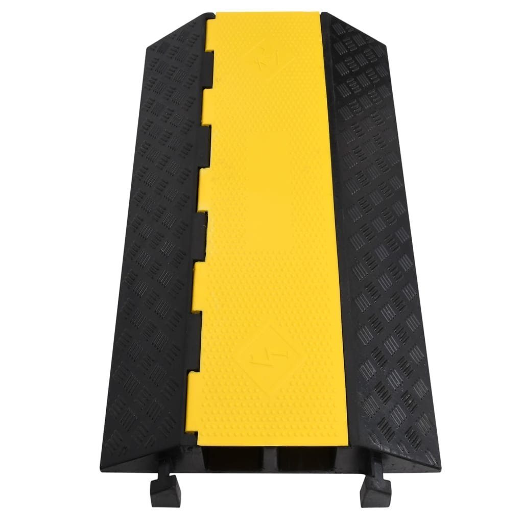 vidaXL Parkschwelle Kabelbrücken mit 2 Kanälen 2 Stk 100 cm Gummi