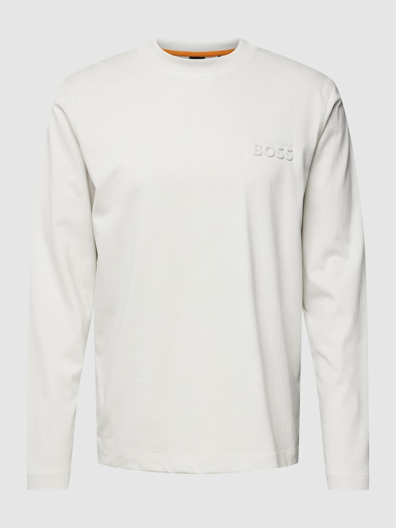 Longsleeve im unifarbenen Design in hellgrau