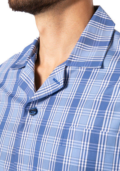Novila, Pyjama, Popeline, blau kariert