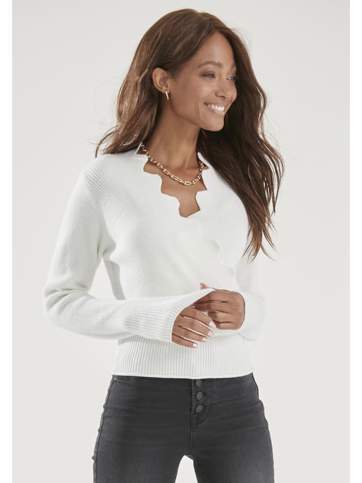 LASCANA Strickpullover in weiß günstig kaufen