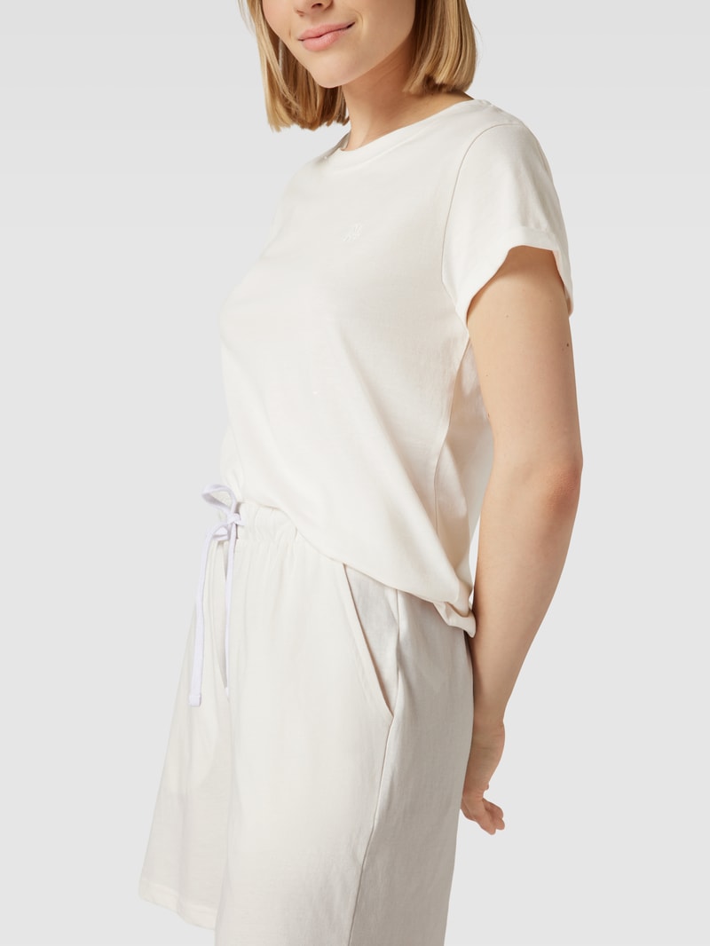 Pyjama aus reiner Baumwolle mit Rundhalsausschnitt in offwhite