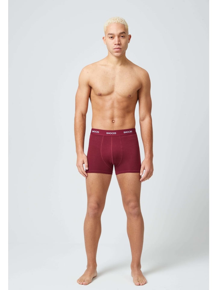 SNOCKS Boxershorts aus Bio-Baumwolle 6 Stück in Rote Streifen günstig kaufen